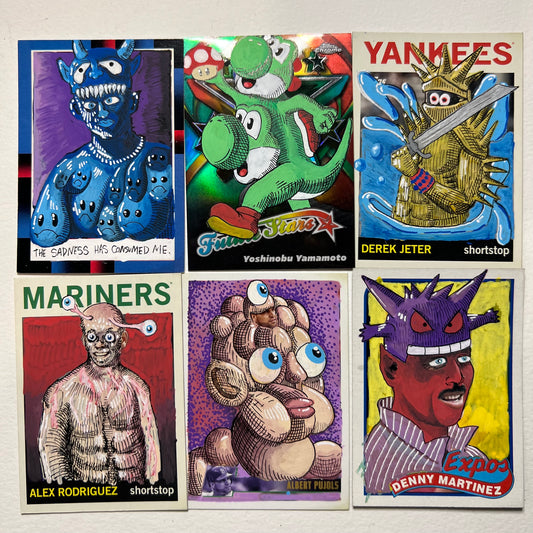 6 BASEBALL ART CARDS (RANDOM)