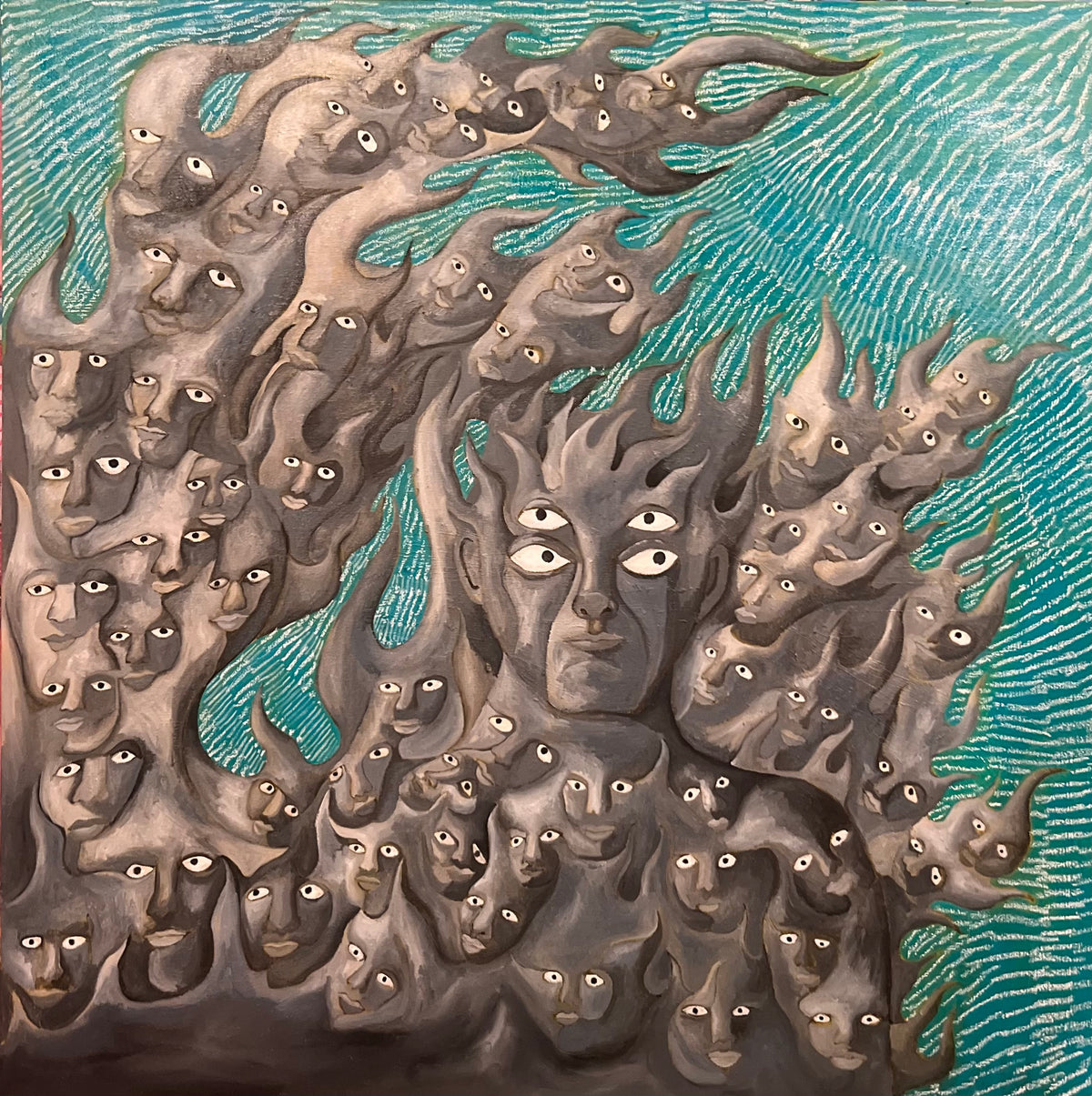 ‘TO ASHES I GO’ oil on 36x36” canvas