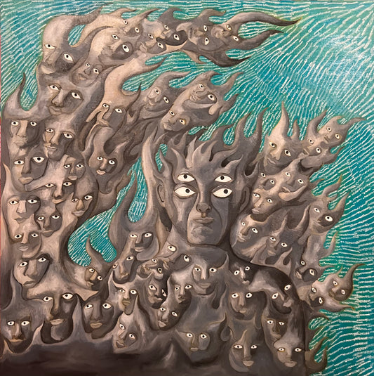 ‘TO ASHES I GO’ oil on 36x36” canvas