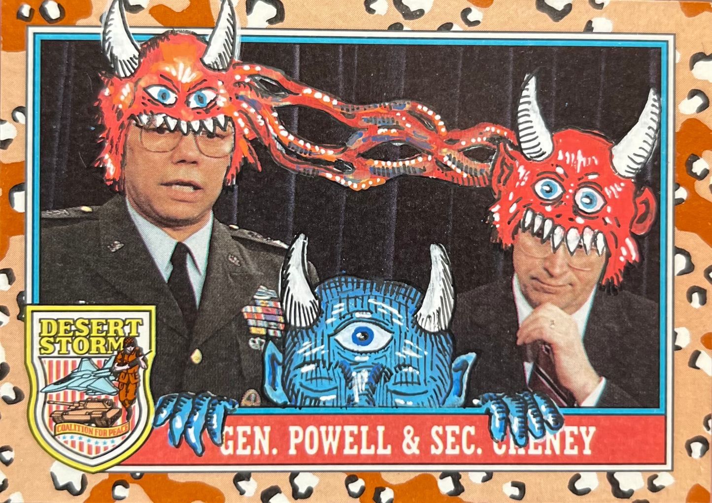 POWELL AND CHENEY DEVILISH MEETING CARD