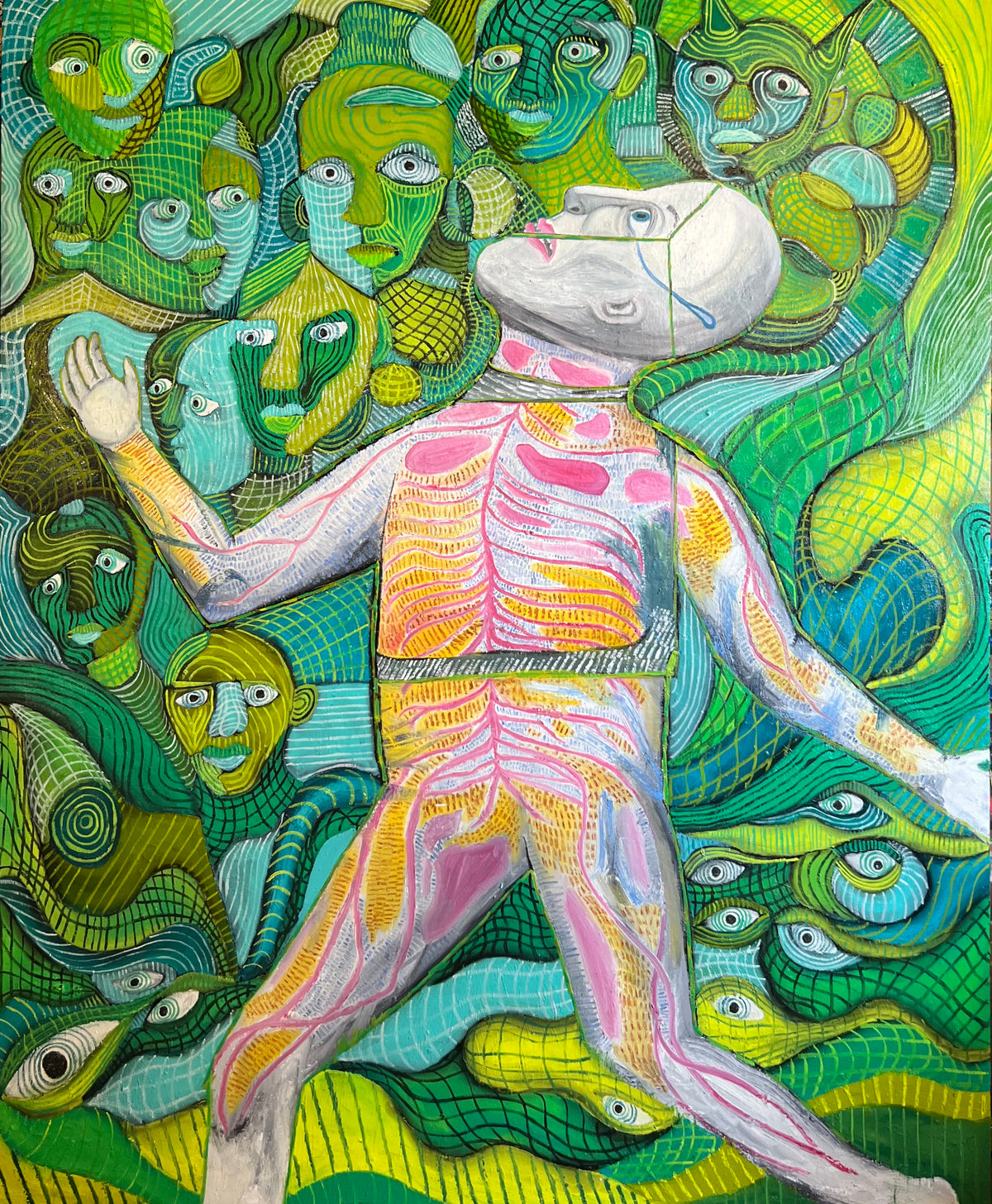 ‘WHY ME’ oil on 5x4 foot canvas