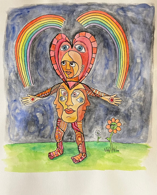 HEART WARRIOR watercolor on 9x12” paper